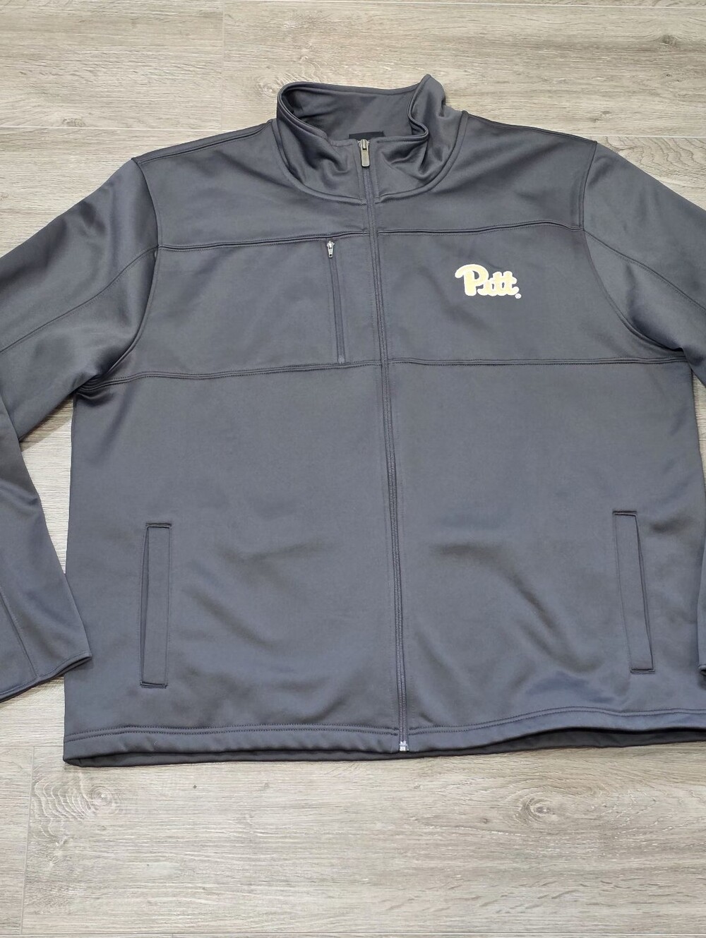 University Of Pittsbourgh Panthers Grey Jacket Mens Sz XXL